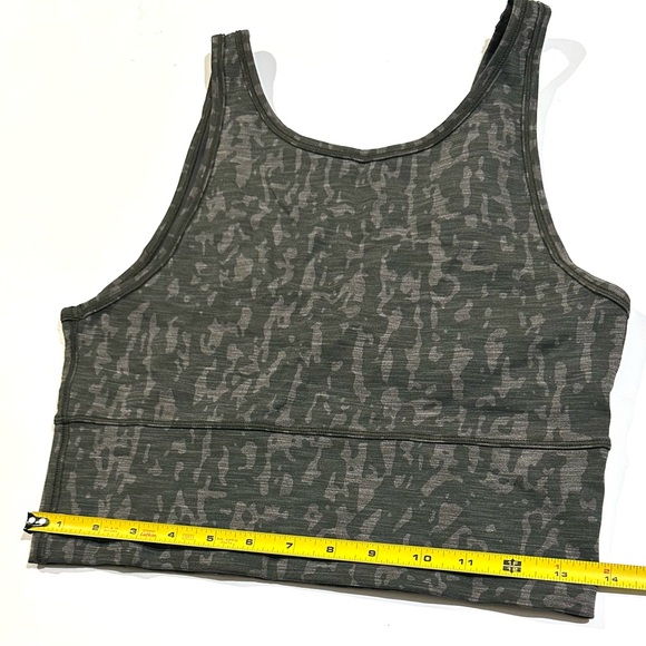 Lululemon Power Pivot Tank Crop Tough Heathered Black Asphalt Grey Size 8 - Picture 13 of 16